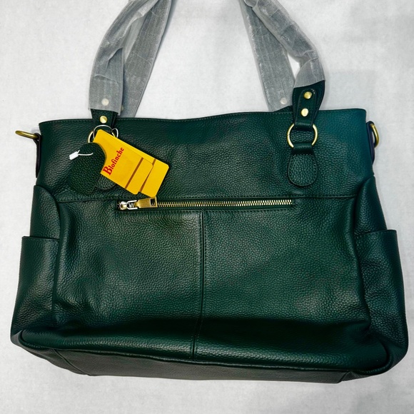 Dark Green Leather Hobo Bag/Purse/Handbag/Soft - Picture 8 of 14